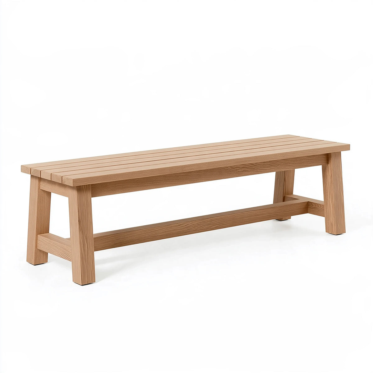 Panca 180 x 35 x 45 cm in legno naturale - seduta a doghe stile rustico