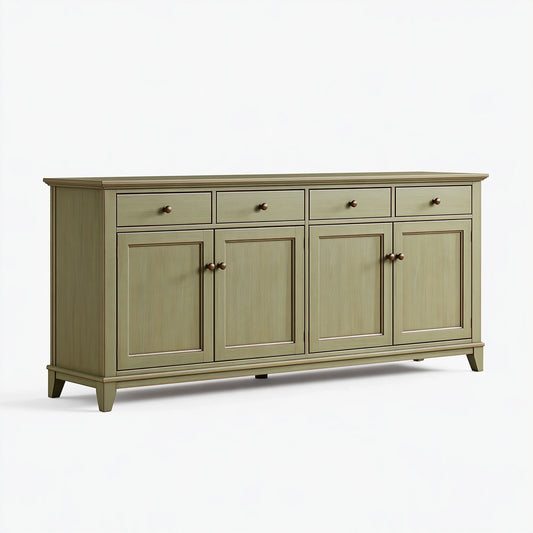 Credenza 180 x 45 x 90 cm in legno verde salvia - mobile contenitore classico
