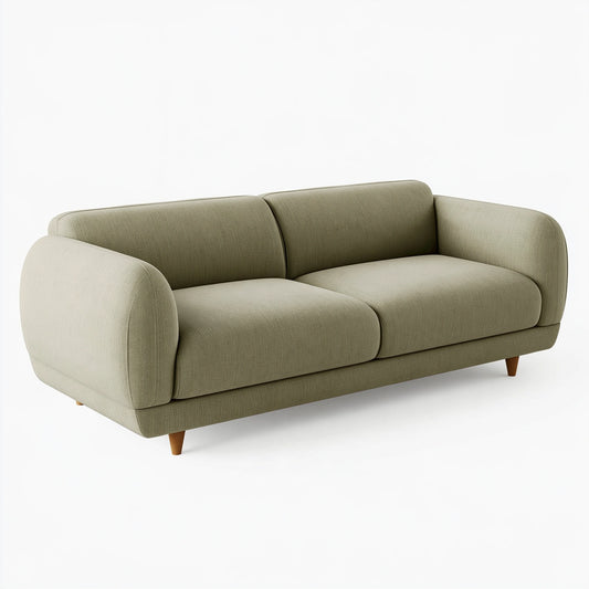 Divano 2 posti 180 x 90 cm in tessuto verde salvia - stile moderno per soggiorno