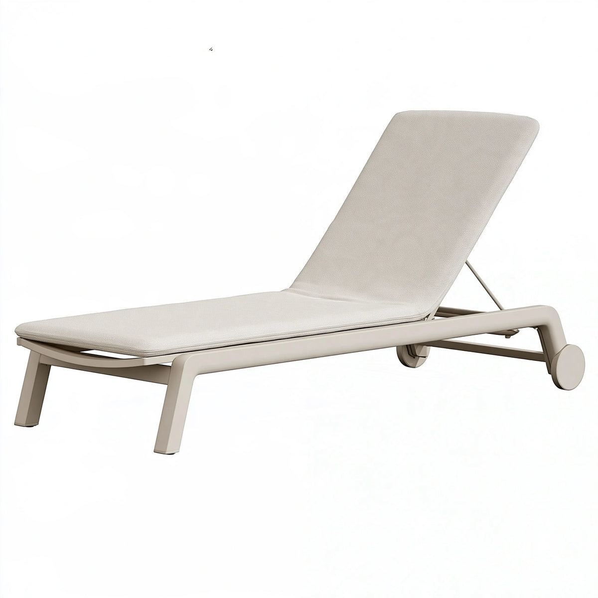 Lettino prendisole 195 x 65 x 35 cm in alluminio beige reclinabile da esterno