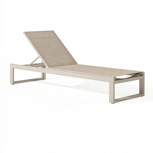 Lettino prendisole 200 x 70 x 35 cm in alluminio beige reclinabile da esterno