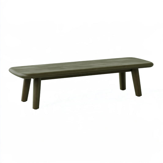 Panca 120 x 35 x 45 cm in legno verde oliva - stile moderno per ingresso e soggiorno