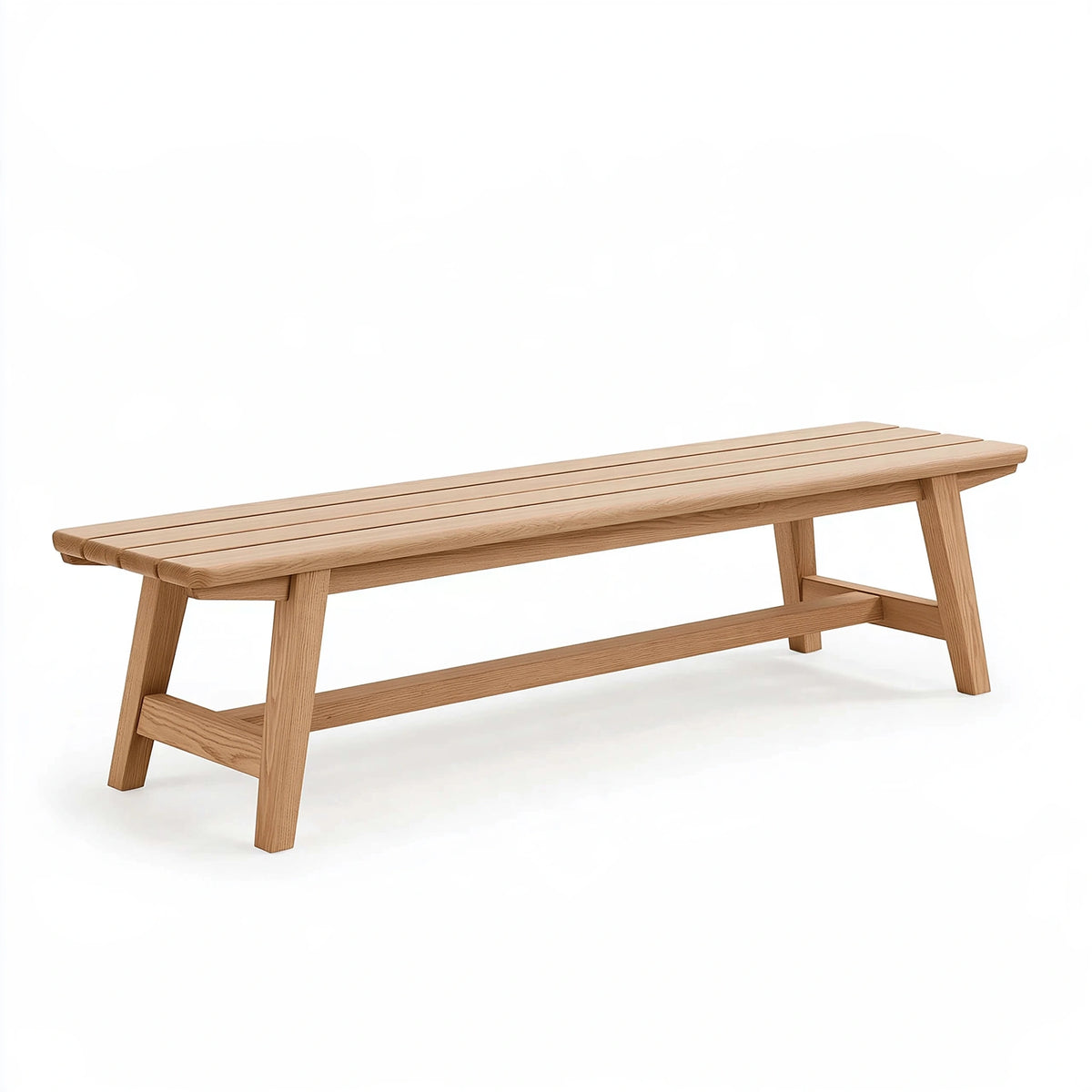 Panca 180x35x45 cm in legno naturale - seduta a doghe stile rustico