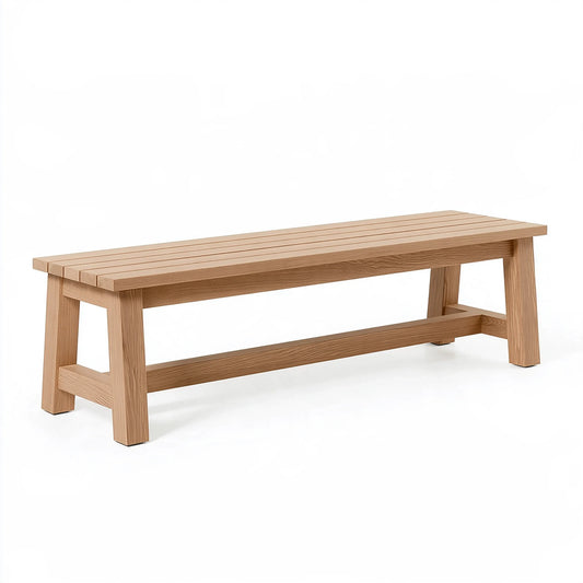 Panca 180 x 35 x 45 cm in legno naturale - seduta a doghe stile rustico